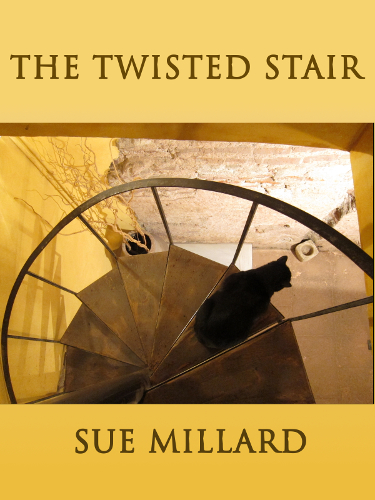 book cover with spiral stair and cat